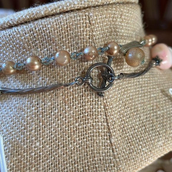 Lot of 13 VTG necklaces & clip earrings Mother of Pearl Shell silver plate - Picture 9 of 11